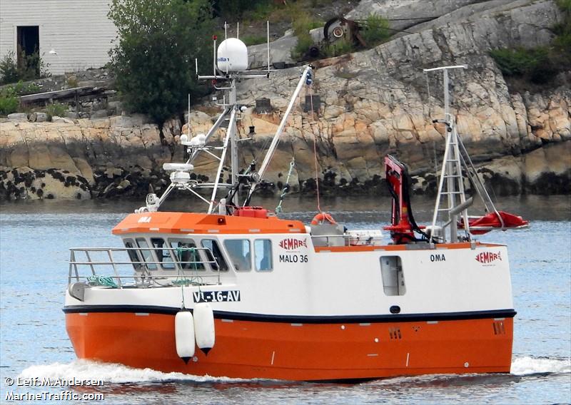 oma (Fishing vessel) - IMO , MMSI 259000310, Call Sign LH4648 under the flag of Norway