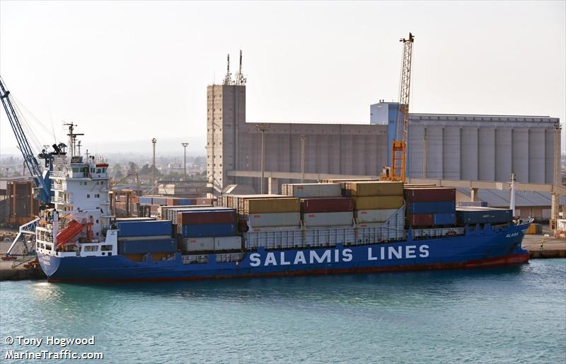 alasa (Container Ship) - IMO 9162681, MMSI 210001000, Call Sign C4RW2 under the flag of Cyprus