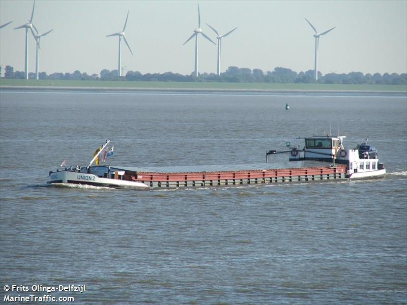 union 2 (Cargo ship) - IMO , MMSI 244660447, Call Sign PE8029 under the flag of Netherlands