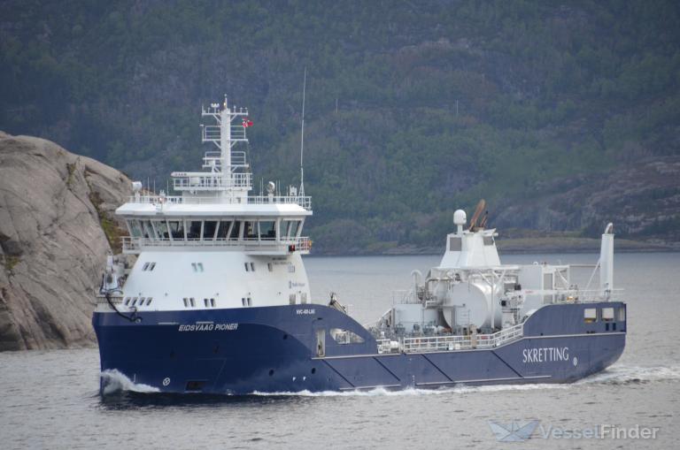 eidsvaag pioner (Fishing Support Vessel) - IMO 9660449, MMSI 258729000, Call Sign LFTA under the flag of Norway