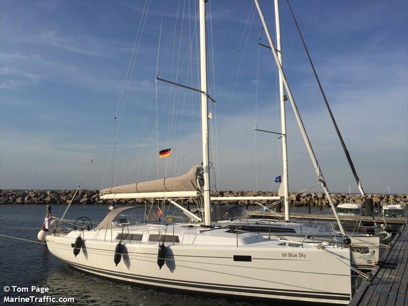 mr. blue sky (Sailing vessel) - IMO , MMSI 235115117, Call Sign 2JDW7 under the flag of United Kingdom (UK)