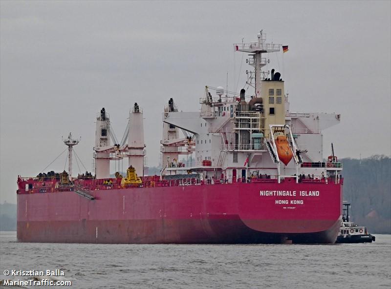 nightingale island (Bulk Carrier) - IMO 9705287, MMSI 477681500, Call Sign VRTX3 under the flag of Hong Kong