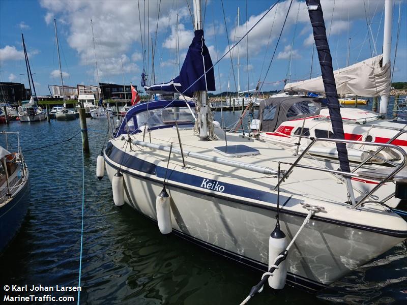 keiko (Sailing vessel) - IMO , MMSI 219015189, Call Sign OU9212 under the flag of Denmark