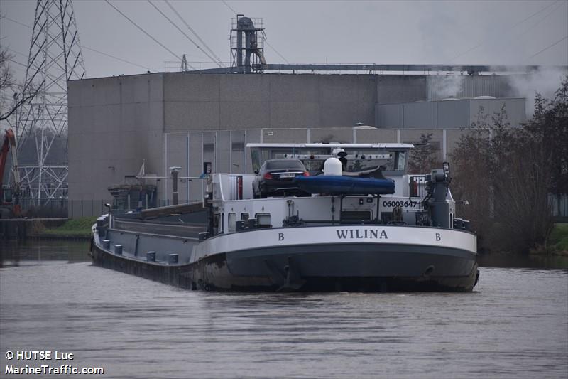 wilina (Cargo ship) - IMO , MMSI 205307290, Call Sign OT3072 under the flag of Belgium