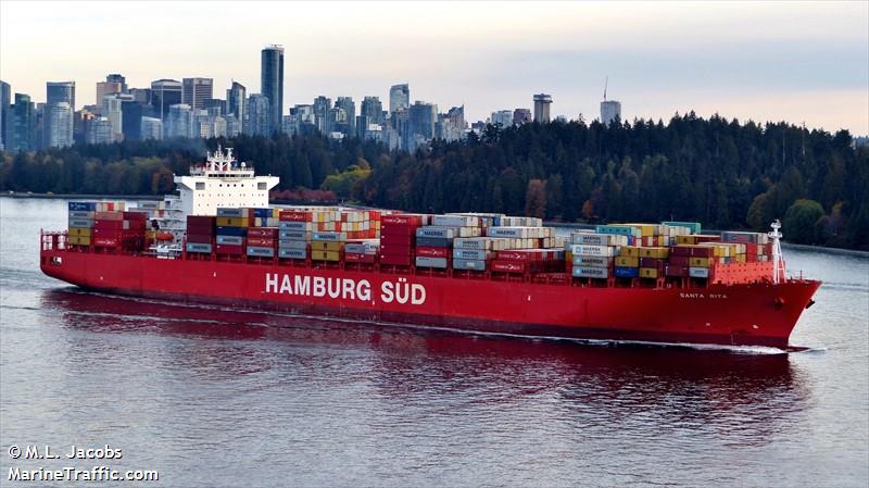 santa rita (Container Ship) - IMO 9425382, MMSI 219085000, Call Sign OXCR2 under the flag of Denmark