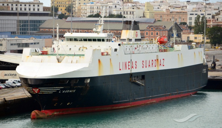 laudace (Ro-Ro Cargo Ship) - IMO 9187318, MMSI 224876000, Call Sign EAXA under the flag of Spain