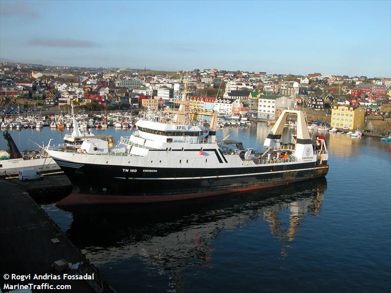 enniberg (Fish Factory Ship) - IMO 8816974, MMSI 231045000, Call Sign XPXL under the flag of Faeroe Islands