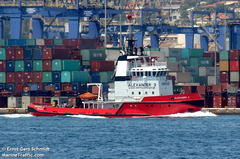 alexander 3 (Tug) - IMO 8903181, MMSI 240733000, Call Sign SW 6137 under the flag of Greece