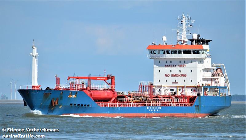 amanda (Chemical/Oil Products Tanker) - IMO 9305362, MMSI 255801670, Call Sign CQQL under the flag of Madeira