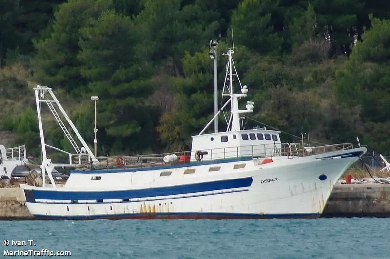 dispet (Trawler) - IMO 7128552, MMSI 238621640, Call Sign 9AA2058 under the flag of Croatia