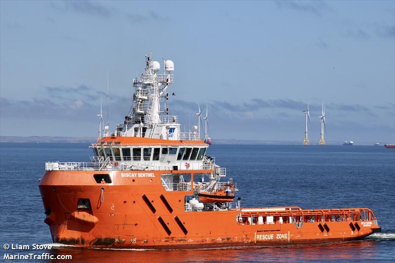 biscay sentinel (Offshore Tug/Supply Ship) - IMO 9761401, MMSI 232006337, Call Sign MAOV8 under the flag of United Kingdom (UK)