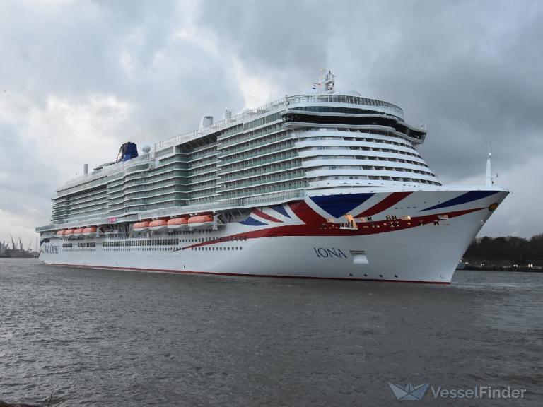 iona (Passenger (Cruise) Ship) - IMO 9826548, MMSI 232025845, Call Sign MGPC4 under the flag of United Kingdom (UK)
