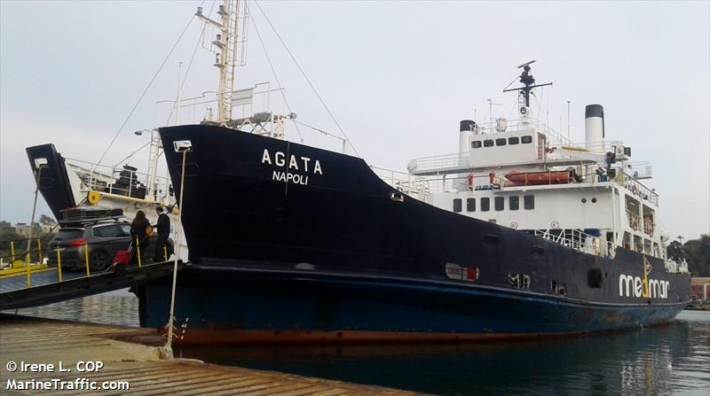 agata (Passenger/Ro-Ro Cargo Ship) - IMO 7351020, MMSI 247052600, Call Sign ITAS under the flag of Italy