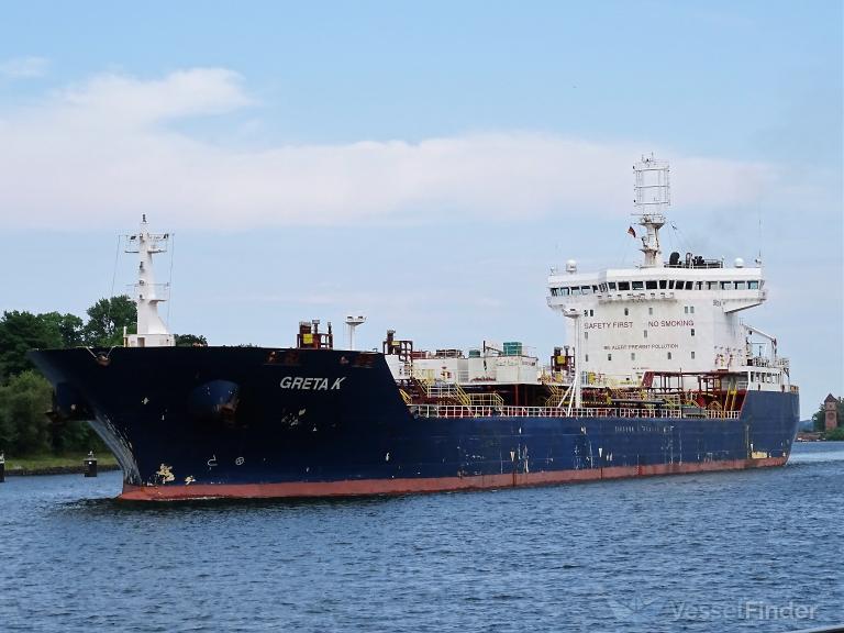 greta k (Chemical/Oil Products Tanker) - IMO 9800374, MMSI 249711000, Call Sign 9HA4346 under the flag of Malta
