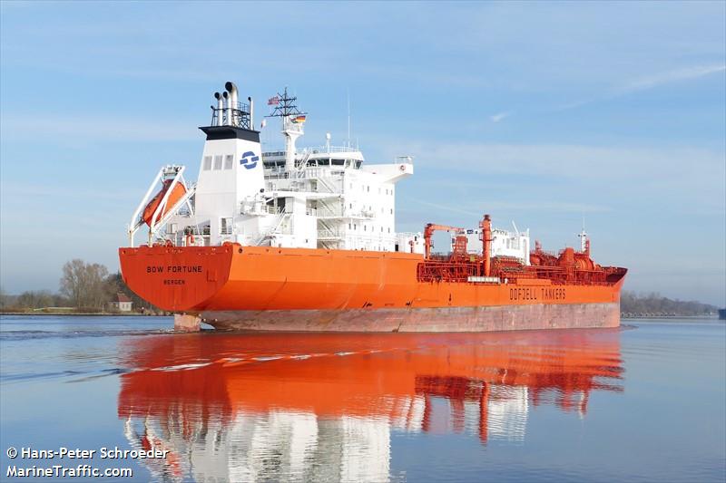 bow fortune (Chemical/Oil Products Tanker) - IMO 9168635, MMSI 257401000, Call Sign LAJQ5 under the flag of Norway