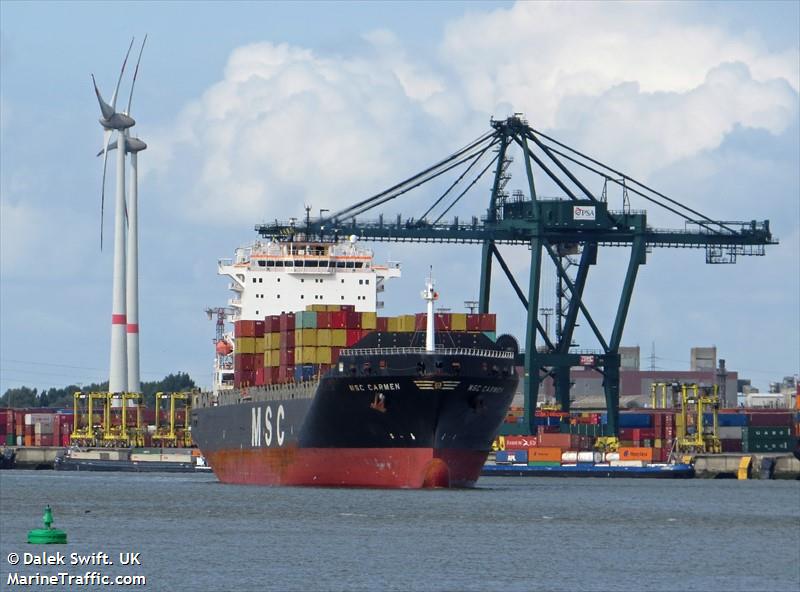 msc carmen (Container Ship) - IMO 9349813, MMSI 354530000, Call Sign 3EQT under the flag of Panama