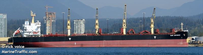 san antonio (Bulk Carrier) - IMO 9514066, MMSI 538007200, Call Sign V7YR8 under the flag of Marshall Islands