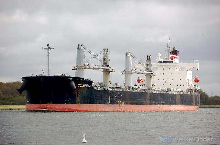 columbia (Bulk Carrier) - IMO 9423530, MMSI 636091202, Call Sign A8KP7 under the flag of Liberia