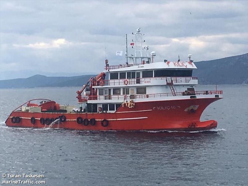 kilic-16 (Fishing vessel) - IMO , MMSI 271073152, Call Sign TCA3951 under the flag of Turkey
