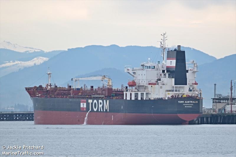torm australia (Chemical/Oil Products Tanker) - IMO 9443140, MMSI 219253000, Call Sign OYSN2 under the flag of Denmark