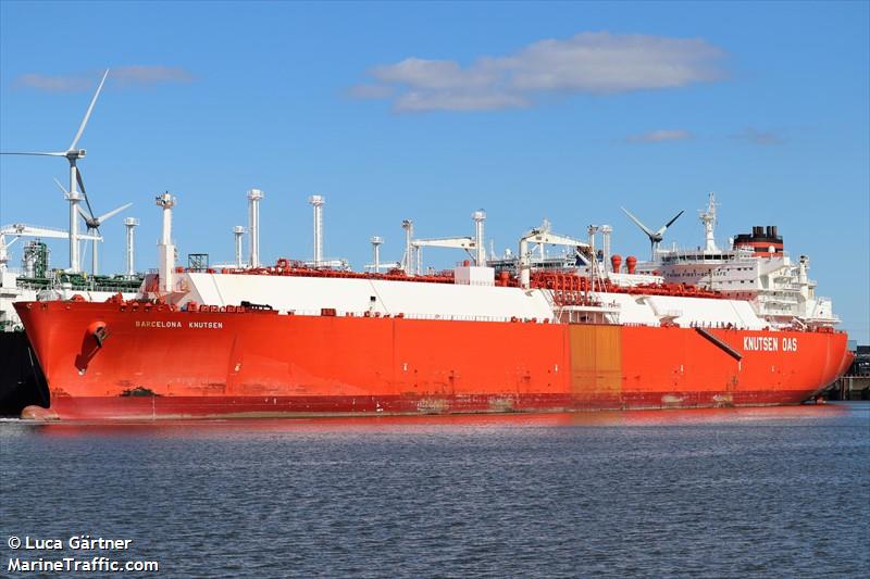 barcelona knutsen (LNG Tanker) - IMO 9401295, MMSI 224436000, Call Sign EACW under the flag of Spain