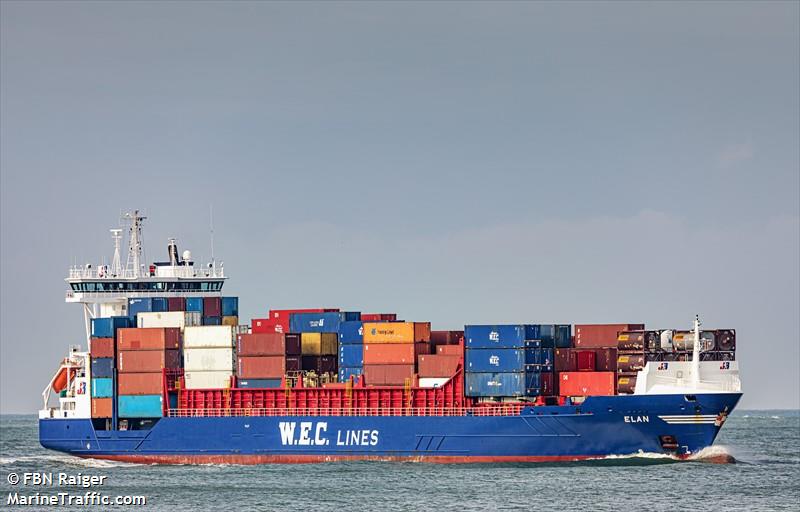elan (Container Ship) - IMO 9315006, MMSI 246361000, Call Sign PHCZ under the flag of Netherlands