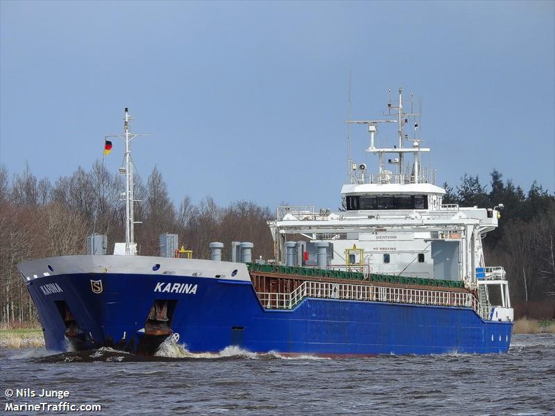 karina (General Cargo Ship) - IMO 9519808, MMSI 304047000, Call Sign V2HS7 under the flag of Antigua & Barbuda