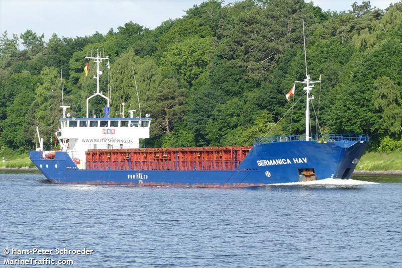 germanica hav (General Cargo Ship) - IMO 8324672, MMSI 304953000, Call Sign V2QV3 under the flag of Antigua & Barbuda