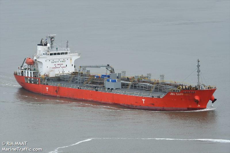 jbu sapphire (Chemical/Oil Products Tanker) - IMO 9412725, MMSI 538006464, Call Sign V7NJ4 under the flag of Marshall Islands