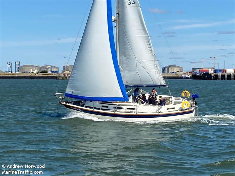 white silk (Pleasure craft) - IMO , MMSI 235005594, Call Sign MGSD6 under the flag of United Kingdom (UK)