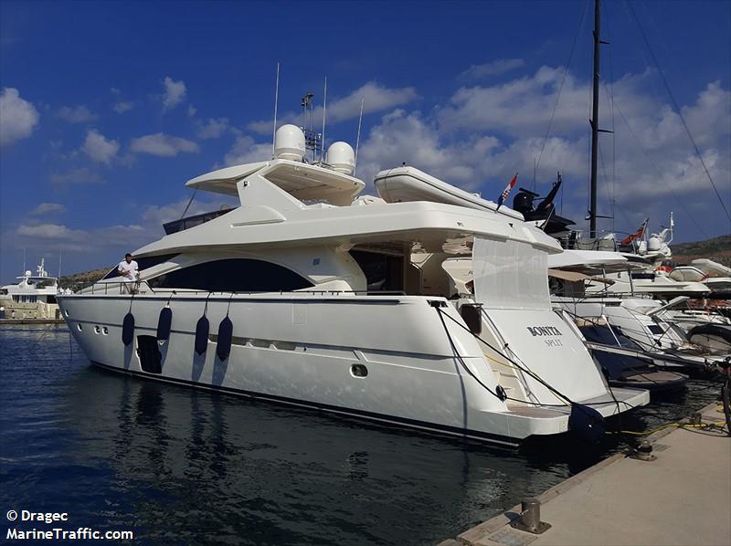 bonita (Pleasure craft) - IMO , MMSI 238617940, Call Sign 9A5172 under the flag of Croatia