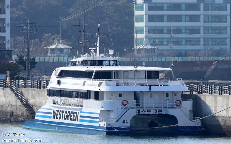 westgreen (Passenger Ship) - IMO 9106089, MMSI 440022020, Call Sign 025778 under the flag of Korea