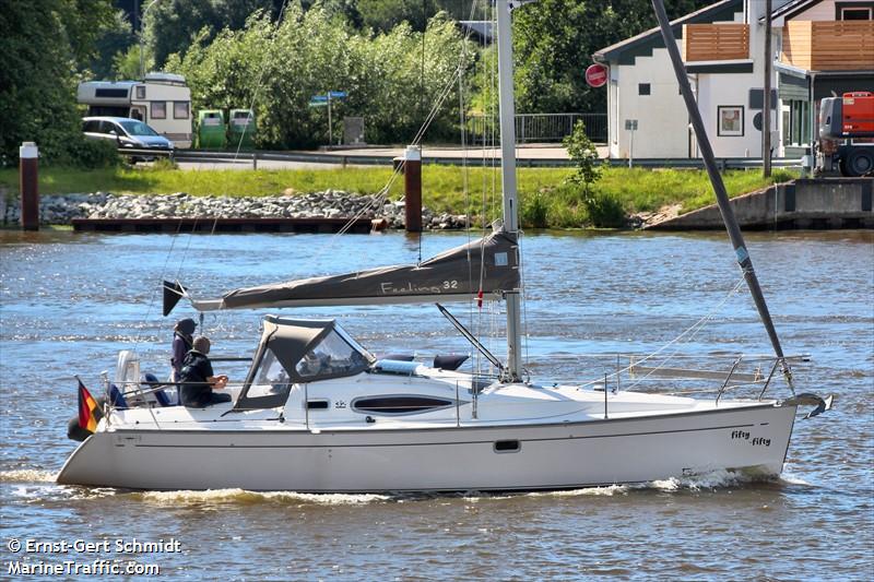 fifty-fifty (Sailing vessel) - IMO , MMSI 211243180, Call Sign DQMM under the flag of Germany