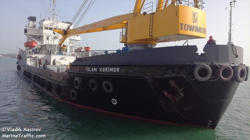 islam.kerimov (Crane Ship) - IMO 8507420, MMSI 423099100, Call Sign 4JIS under the flag of Azerbaijan