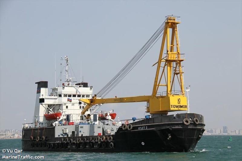 atlet-2 (Crane Ship) - IMO 8416918, MMSI 423158100, Call Sign 4JCD under the flag of Azerbaijan