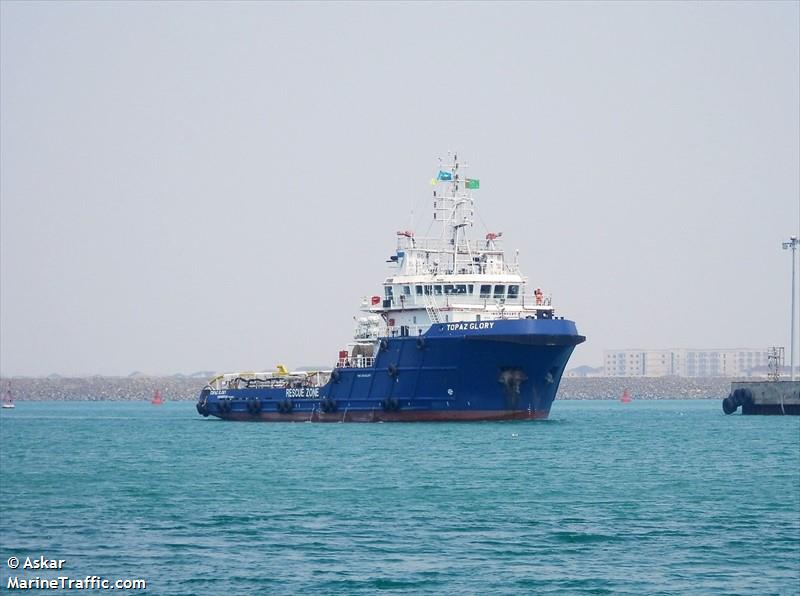 topaz glory (Offshore Tug/Supply Ship) - IMO 9560297, MMSI 434114800, Call Sign EZDH under the flag of Turkmenistan