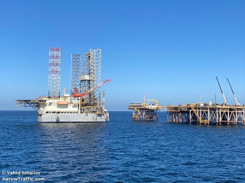 caspian driller (Platform) - IMO 9626625, MMSI 434125400, Call Sign EZIN under the flag of Turkmenistan