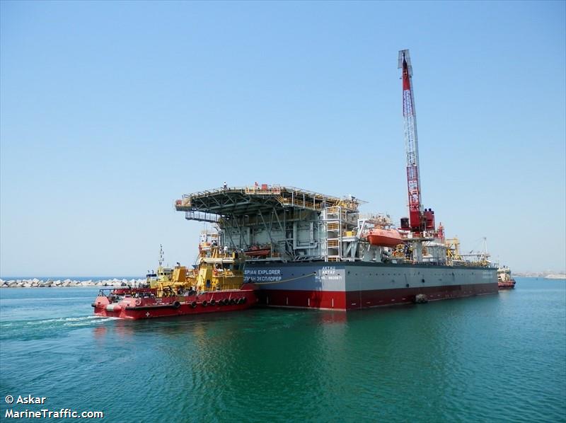 caspian explorer (Drilling Ship) - IMO 9605671, MMSI 436000203, Call Sign UNCI under the flag of Kazakhstan
