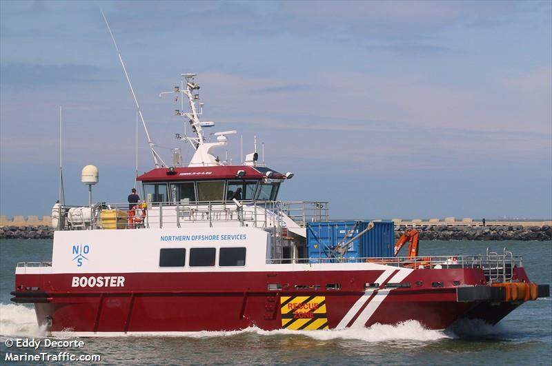 guard vessel booster (Crew Boat) - IMO 9646156, MMSI 219016665, Call Sign OZLS2 under the flag of Denmark
