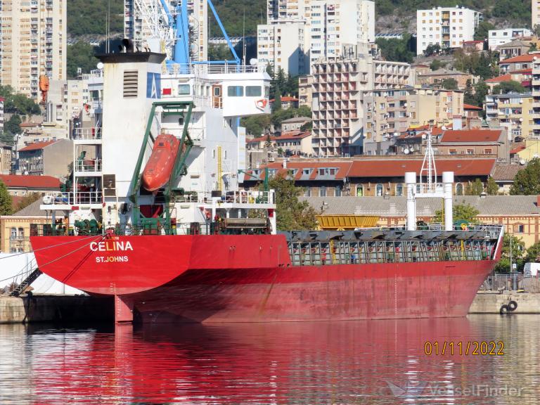 celina (General Cargo Ship) - IMO 9019200, MMSI 304099000, Call Sign V2GV5 under the flag of Antigua & Barbuda