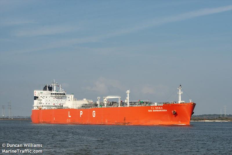 gas barbarossa (LPG Tanker) - IMO 9903762, MMSI 355369000, Call Sign 3EPB5 under the flag of Panama