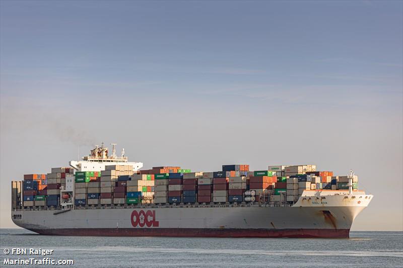 oocl asia (Container Ship) - IMO 9300790, MMSI 477105600, Call Sign VRBQ6 under the flag of Hong Kong