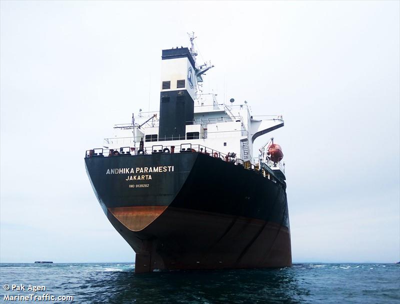 andhika paramesti (Bulk Carrier) - IMO 9139282, MMSI 525006390, Call Sign YBDM2 under the flag of Indonesia