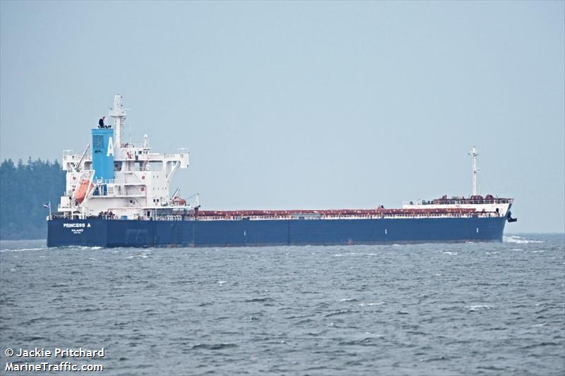 princess a (Bulk Carrier) - IMO 9770579, MMSI 538008672, Call Sign V7A2023 under the flag of Marshall Islands