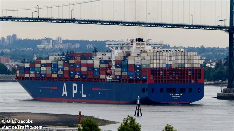 apl dublin (Container Ship) - IMO 9601314, MMSI 566705000, Call Sign 9V9404 under the flag of Singapore
