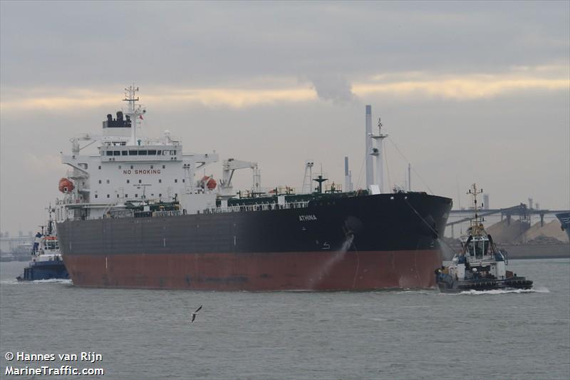 athina (Crude Oil Tanker) - IMO 9389564, MMSI 636013375, Call Sign A8MM7 under the flag of Liberia