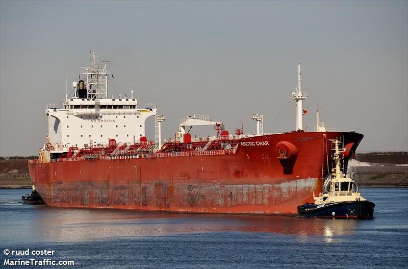 arctic char (Oil Products Tanker) - IMO 9332614, MMSI 538009608, Call Sign V7A4950 under the flag of Marshall Islands