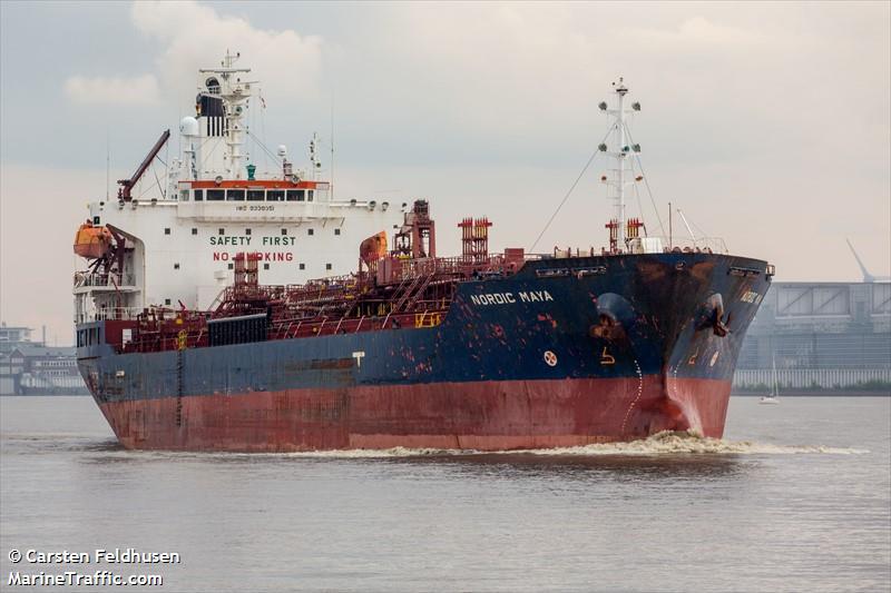 nordic maya (Chemical/Oil Products Tanker) - IMO 9339351, MMSI 219154000, Call Sign OYCW2 under the flag of Denmark