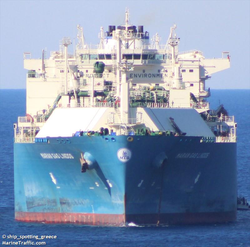 maran gas lindos (LNG Tanker) - IMO 9627502, MMSI 241351000, Call Sign SVCB7 under the flag of Greece
