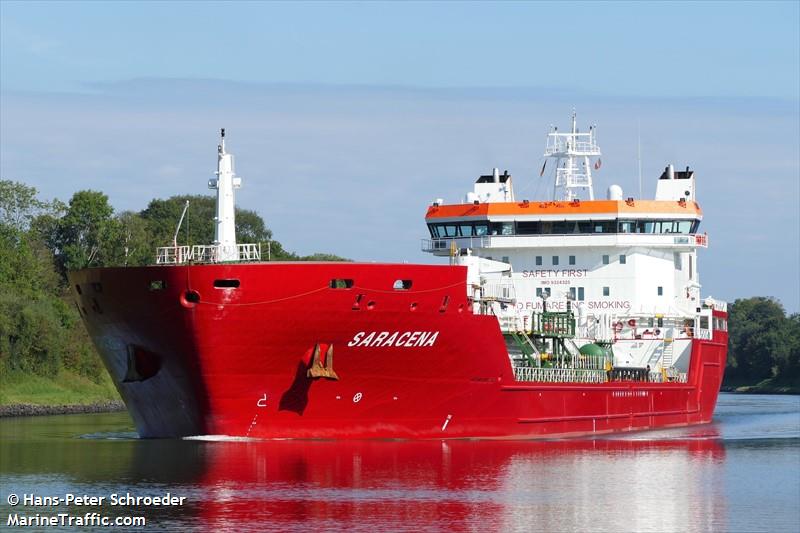 saracena (Chemical/Oil Products Tanker) - IMO 9334325, MMSI 247221100, Call Sign IBVS under the flag of Italy